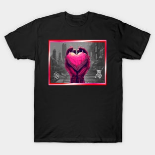 LOVE AND OR VALENTINE DESIGN.  HEART BEAR ROSE. T-Shirt